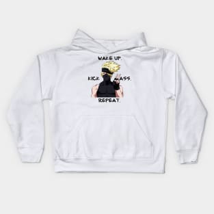 Anime badass motivational poster Kids Hoodie